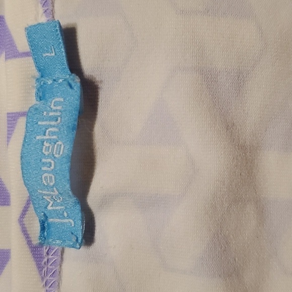 J McLaughlin Purple and White Print Top - Picture 8 of 9